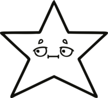 line drawing cartoon gold star png