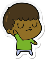 sticker of a cartoon grumpy boy png