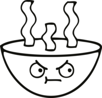 cuenco de dibujos animados de dibujo lineal de sopa caliente png