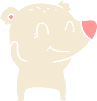 smiling polar bear flat color style cartoon png