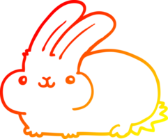 ligne de gradient chaud dessinant un lapin de dessin animé png