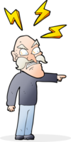 dessin animé vieil homme en colère png