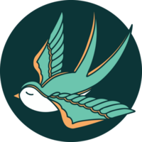 tattoo style icon of a swallow png