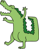 crocodile de bande dessinée dessiné à la main excentrique png