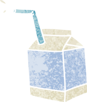 knäppa retro illustration stil tecknad udda retro illustration stil kartong mjölk png
