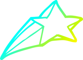 dessin de ligne de gradient froid dessin animé décoratif étoile filante png