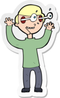 sticker of a cartoon man with popping out eyes png