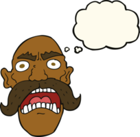 cartoon angry old man with thought bubble png