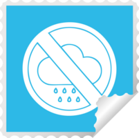vierkante peeling sticker cartoon geen regen toegestaan teken png