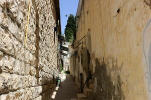 Narrow street in a big city. photo