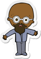 sticker of a cartoon genius scientist png