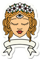 tattoo sticker with banner of female face png