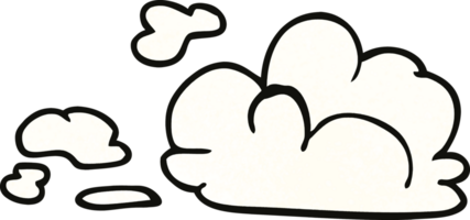 dessin animé doodle nuages blancs moelleux png