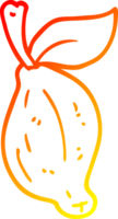 desenho de linha de gradiente quente desenho de frutas de limão dos desenhos animados png