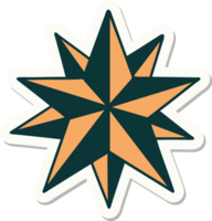 tattoo style sticker of a star png