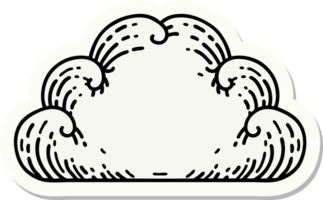 tattoo style sticker of a cloud png