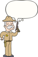 Cartoon-Sheriff und Sprechblase png