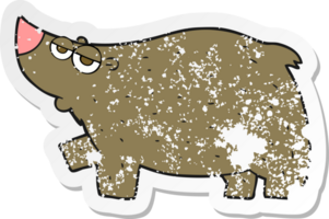 retro nödställd klistermärke av en tecknad björn png