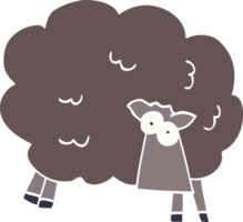 dessin animé doodle mouton noir png