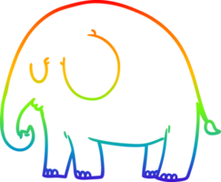 rainbow gradient line drawing cartoon elephant png