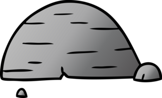 gradient cartoon doodle of grey stone boulder png