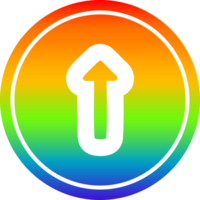 zeigender Pfeil kreisförmig im Regenbogenspektrum png