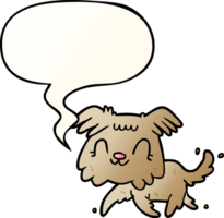 cartoon little dog and speech bubble in smooth gradient style png