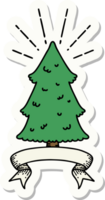 sticker of tattoo style pine tree png