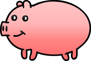 gradient shaded cartoon pig png