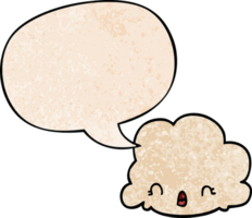 cartoon cloud and speech bubble in retro texture style png