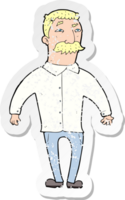 retro distressed sticker of a cartoon man with mustache png