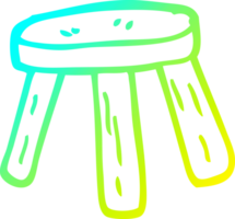 cold gradient line drawing cartoon small stool png