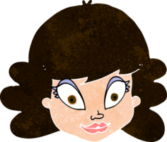 dessin animé visage féminin heureux png