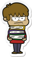 sticker of a annoyed cartoon boy png