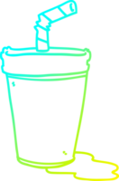 cold gradient line drawing cartoon soda cup png