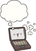 cartoon computer and thought bubble png