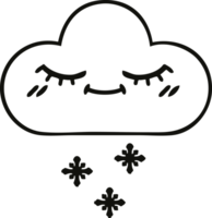 line drawing cartoon storm snow cloud png