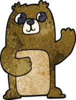 cartoon doodle wide eyed bear png