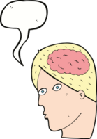 cartoon head with brain symbol with speech bubble png