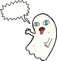 rolig tecknad serie spöke med Tal bubbla png