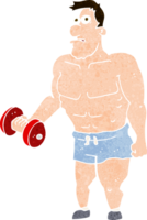 cartoon man lifting weights png