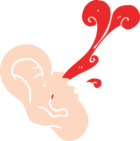 flat color illustration of a cartoon severed ear png