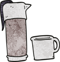 thermos del caffè di doodle del fumetto png