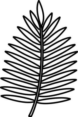Parlor Palm Leaf outline illustration
