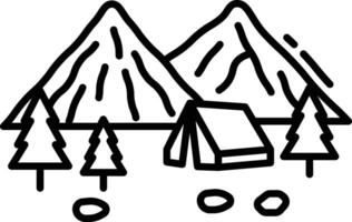 Mound Mountain outline illustration vector