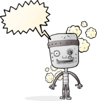 cartone animato divertente robot con discorso bolla png