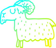 cold gradient line drawing cartoon black goat png