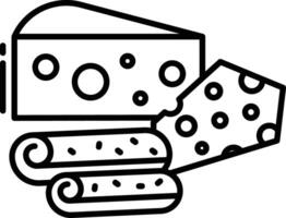 Cheese outline illustration vector