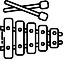 Xylophone outline illustration vector