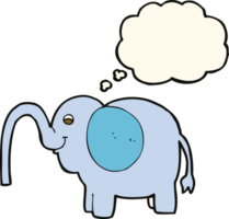 cartoon elephant squirting water with thought bubble png